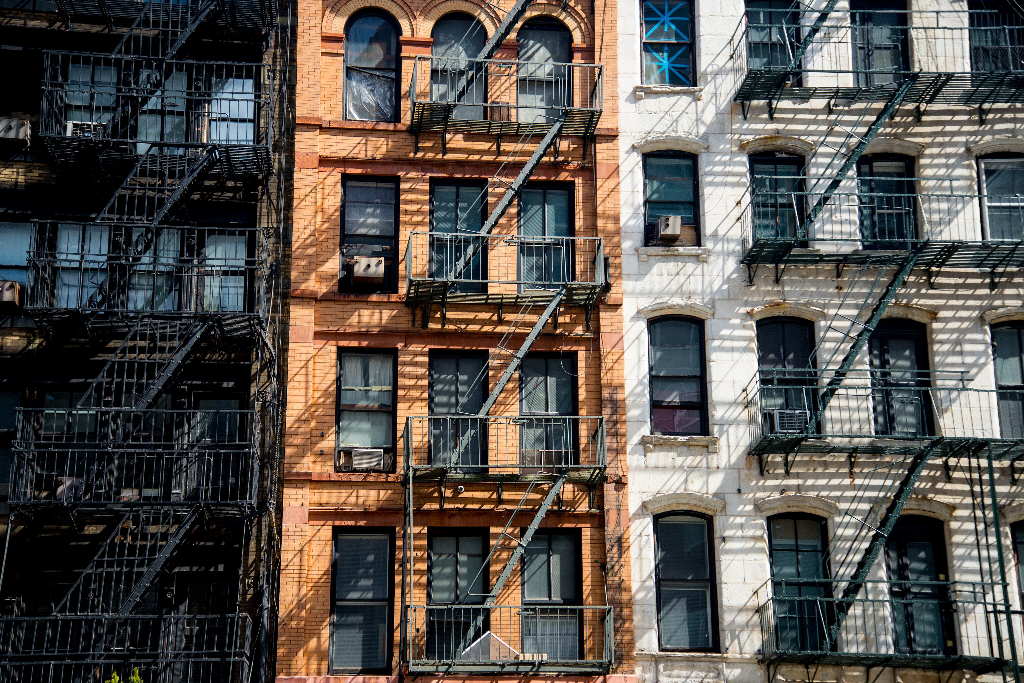 Fire escapes in SoHo, NYC